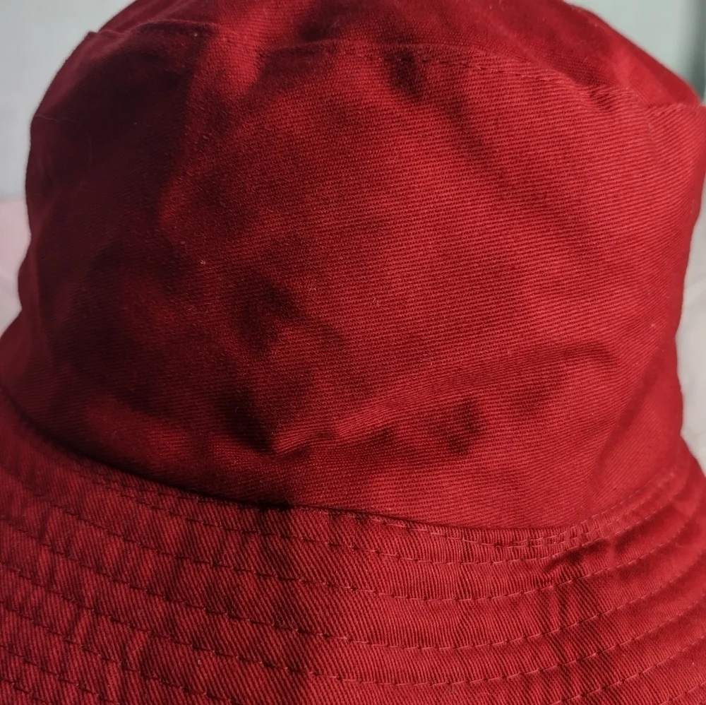 Bass Pro Shop Bucket Hat Outdoor Weather Protection Sz7 Maroon Fish Logo
